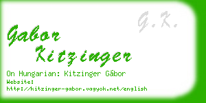 gabor kitzinger business card